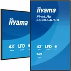 IIYAMA Monitor 43 cale LH4364UHS-B1AG 24/7,VA,ANDROID14,4K,500cd,4000:1,2xHDMI,USB-C,RJ45, RS-232c, IR, 2x10W, 2xUSB, UCHWYT ŚCIENNY