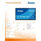 IIYAMA Monitor 75 cali TE7513A-B1AG INFRARED,40pkt,IPS,4K,7H,450cd/m2,      WiFi,USB, ANDROID 14, Google EDLA,2x20W, UCHWYT CIENNY