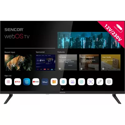 Sencor Telewizor 32 cale Smart webOS LG 12/240V SLE 32S830WB Wi-Fi BT5.0