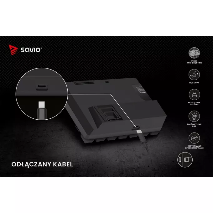 Savio Klawiatura mechaniczna BLACKOUT X2 OUTEMU Peach Silent, Hot Swap