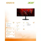 Acer Monitor 34 cale XZ342CUS3BMIIP PHX 180HZ 21:9 HDMIx2 DP