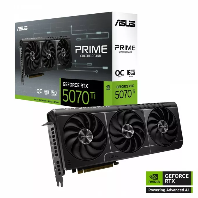 Asus Karta graficzna GeForce RTX 5070 TI PRIME OC 16G B GDDR7 256bit DP/HDMI