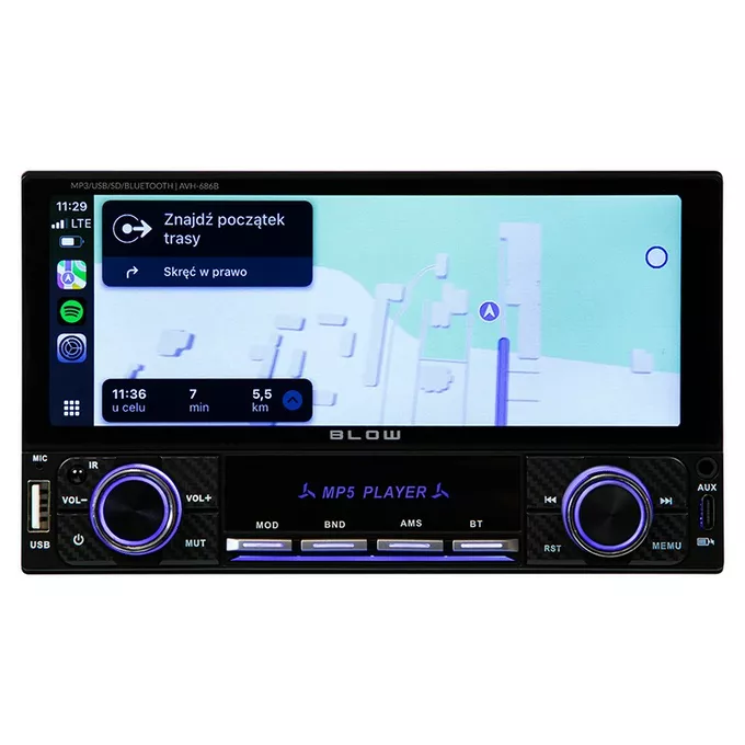 BLOW Radio samochodowe AVH-686B 2DIN 7 cali RDS MP3/USB/micro SD/BLUETOOTH