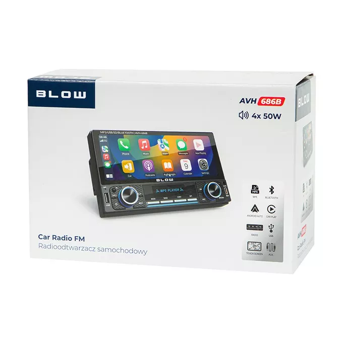 BLOW Radio samochodowe AVH-686B 2DIN 7 cali RDS MP3/USB/micro SD/BLUETOOTH