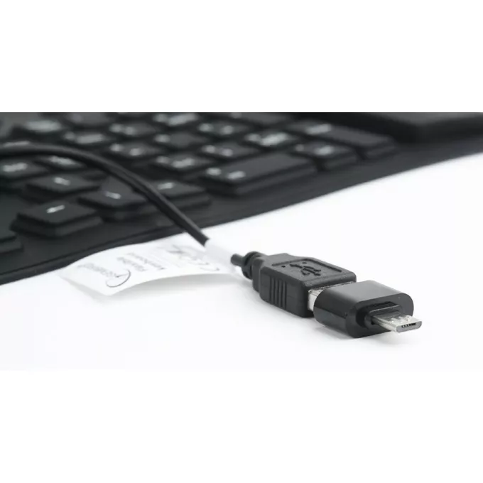 Gembird Klawiatura silikonowa wodoodporna USB z funkcją OTG czarna