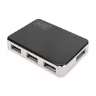 Digitus HUB/Koncentrator 4-portowy USB 2.0 HighSpeed, aktywny, czarno-srebrny