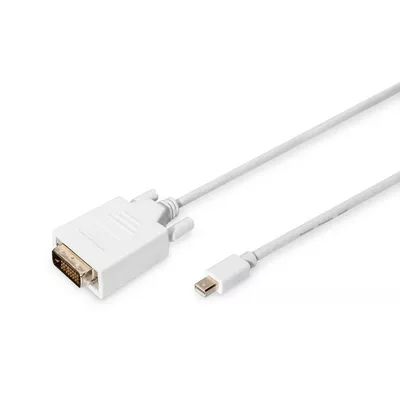 Digitus Kabel adapter Displayport 1080p 60Hz FHD Typ miniDP/DVI-D (24+1) M/M biały 2m