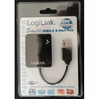 LogiLink HUB USB 2.0 4-portowy 'Smile' - czarny              UA0139