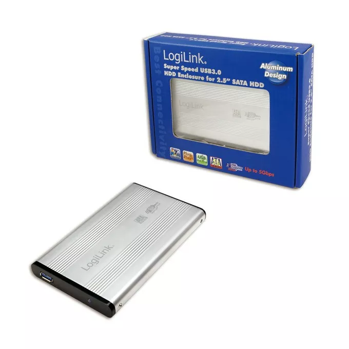 LogiLink Obudowa do HDD 2,5' SATA, USB 3.0, srebrna