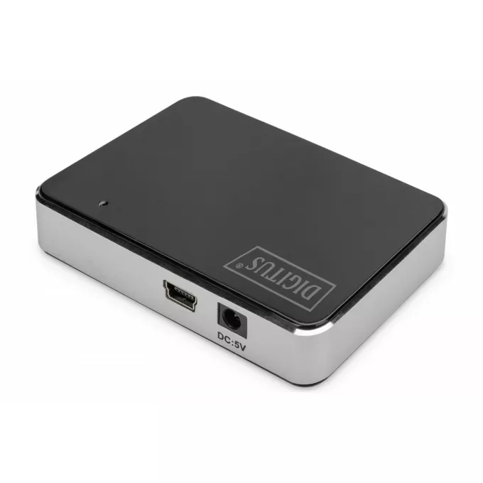 Digitus HUB/Koncentrator 4-portowy USB 2.0 HighSpeed, aktywny, czarno-srebrny