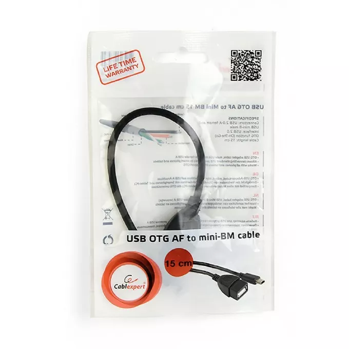 Gembird Kabel OTG USB Mini BM -&gt; USB AF 15cm