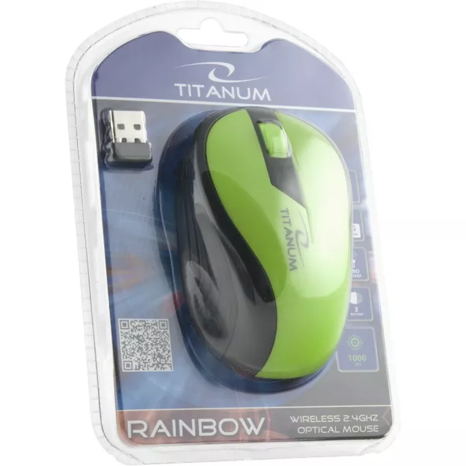 Esperanza TITANUM MYSZ BEZPRZEWODOWA OPTYCZNA TM114G RAINBOW ZIELONA