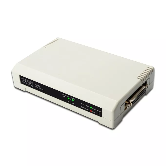 Digitus Serwer wydruku 10/100Mbps 2xUSB2.0 + 1xLPT