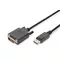 Digitus Kabel adapter Displayport z zatrzaskiem 1080p 60Hz FHD Typ DP/DVI-D (24+1) M/M czarny 2m