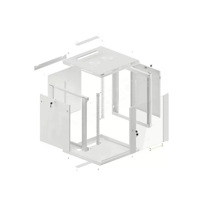 Lanberg Szafa instalacyjna wisząca 19'' 12U 600X600mm szara (drzwi       szklane)