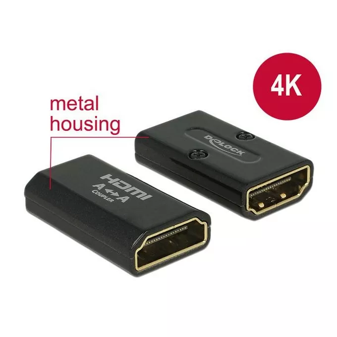 Delock Adapter HDMI(F)-&gt;HDMI(F) Beczka 4K