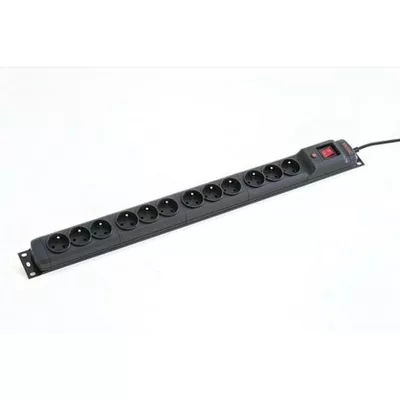 Armac Listwa przeciwprzepięciowa M12/16A Rack 19'' 1.5m czarna   (12 gniazd)