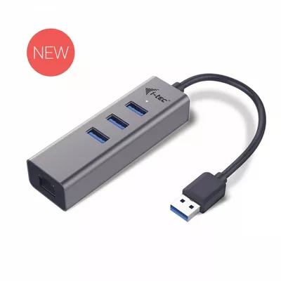 i-tec USB 3.0 Metal 3-portowy HUB z adapterem Gigabit Ethernet