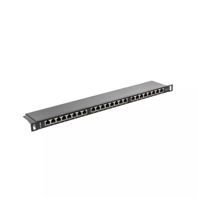 Lanberg Patch Panel 24 Port 0.5U Kat.6 czarny ekranowany