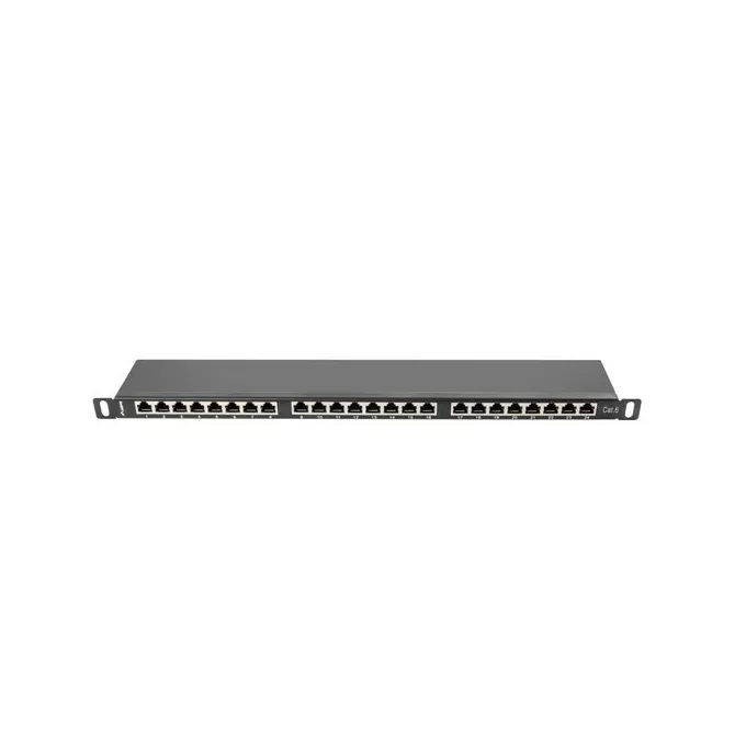 Lanberg Patch Panel 24 Port 0.5U Kat.6 czarny ekranowany