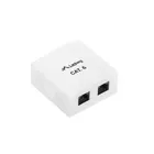 Lanberg Gniazdo natynkowe 2x RJ45 Kat.6 białe