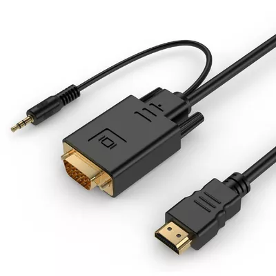 Gembird Konwerter HDMI do VGA mini Jack 3m czarny