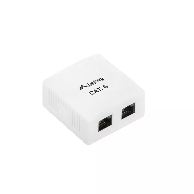 Lanberg Gniazdo natynkowe 2x RJ45 Kat.6 białe