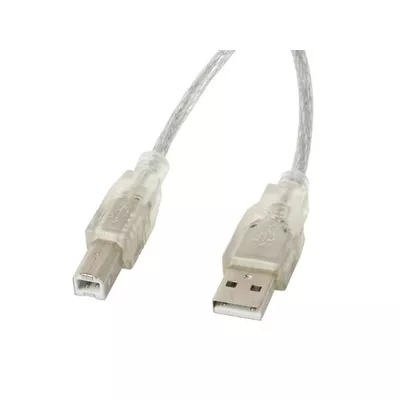 Lanberg Kabel USB 2.0 AM-BM 3M Ferryt przezroczysty