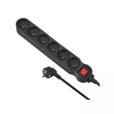 Maclean Listwa zasilająca MCE188 6 gniazd 2300W 5m czarna