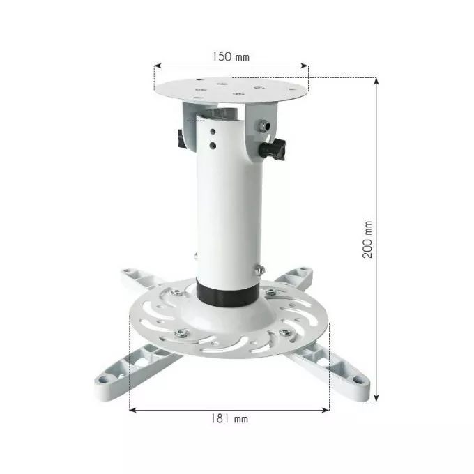 Techly Ramię do projektora 20 cm, sufitowe, 15kg białe