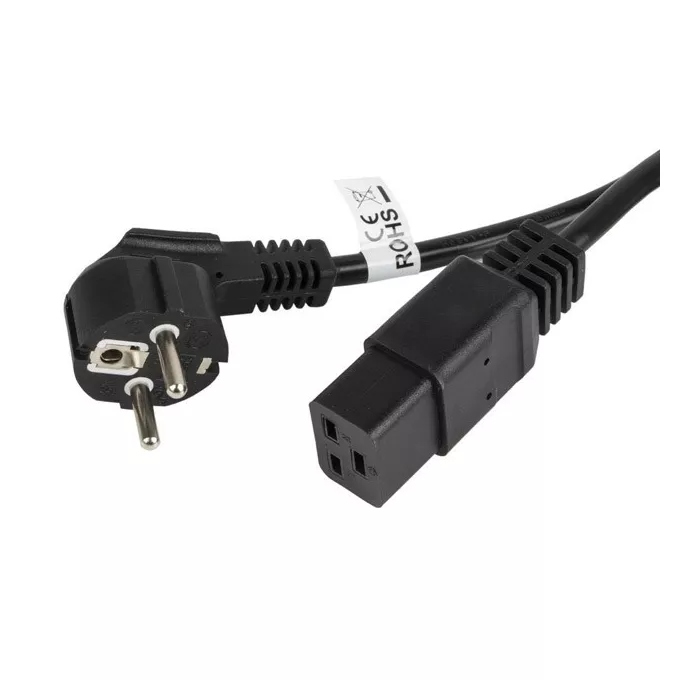 Lanberg Kabel zasilający CEE 7/7 - IEC 320 C19 16A VDE 1.8M czarny