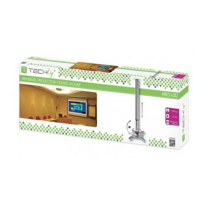 Techly Ramię sufitowe do projektora 60-102 cm 15kg srebrny