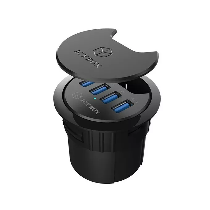 IcyBox IB-HUB1403 HUB biurkowy 60mm
