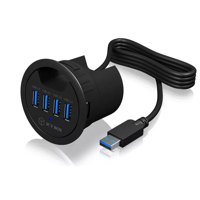 IcyBox IB-HUB1403 HUB biurkowy 60mm