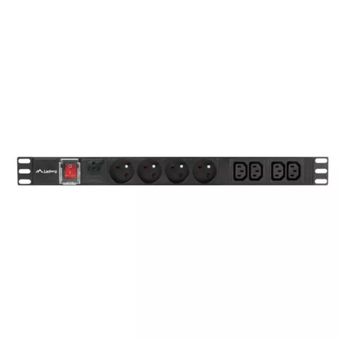 Lanberg Listwa zasilająca Rack PDU  1U 10A 4X 230V PL 4X IEC C13 2m C14 czarna