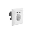 Lanberg Gniazdko podtynkowe 230V pojedyncze + 2x USB 2.1A schuko
