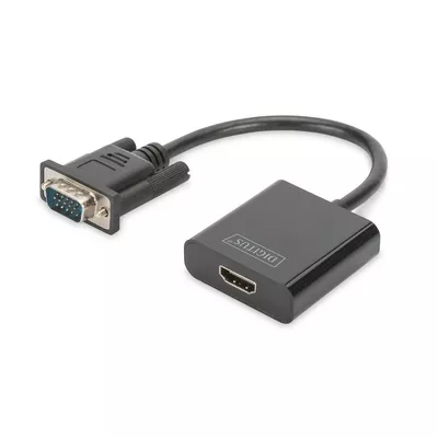 Digitus Konwerter/adapter audio-video VGA do HDMI, 1080p FHD, z audio 3.5mm MiniJack