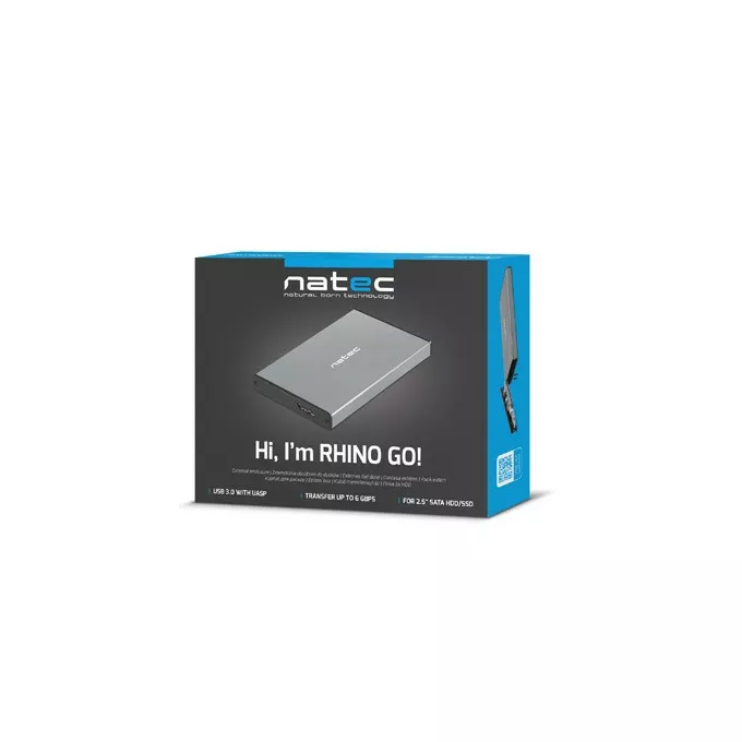 Natec Kieszeń zewnętrzna HDD/SSD Sata Rhino Go 2,5 USB 3.0 szara