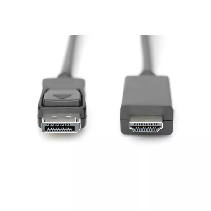 Digitus Kabel adapter DisplayPort 1.2 z zatrzaskiem 4K 60Hz UHD Typ DP/HDMI A M/M czarny 2m