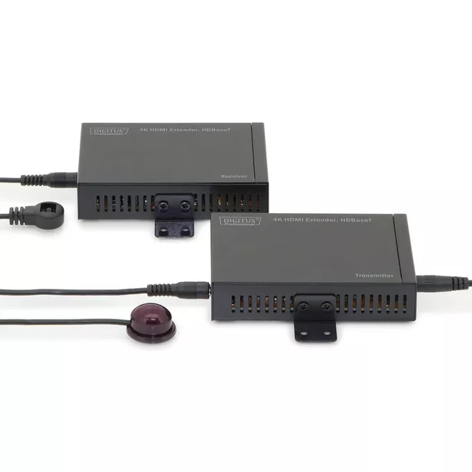Digitus Przedłużacz/Extender HDMI HDBaseT do 70m po Cat.5e, 4K 30Hz UHD, HDCP 2.2, IR, z audio (zestaw)
