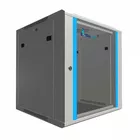 Extralink Szafka wisząca rack 12U 600x600 szara szklane drzwi