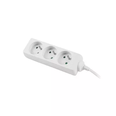 Lanberg Listwa zasilająca 1.5m, biała, 3 gniazda, kabel wykonany z pełnej miedzi