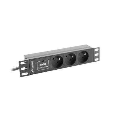 Lanberg Listwa zasilająca Rack PDU 10 cali 1U 3x 230V PL 2m 10A czarna C14