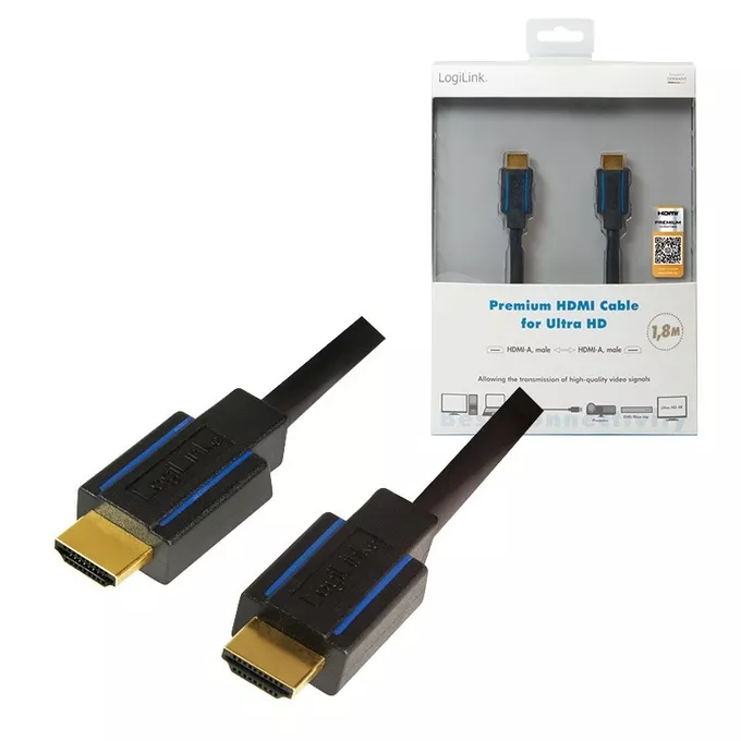 LogiLink Kabel premium HDMI Ultra HD, 1.8m