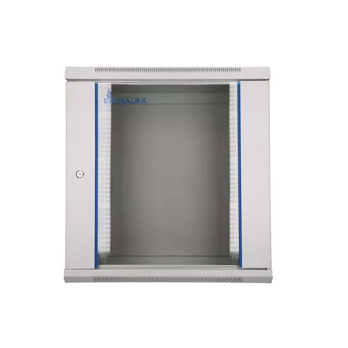 Extralink Szafka wisząca rack 12U 600x600 szara szklane drzwi