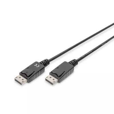 Digitus Kabel połączeniowy DisplayPort z zatrzaskami 1080p 60Hz FHD Typ DP/DP M/M czarny 2m