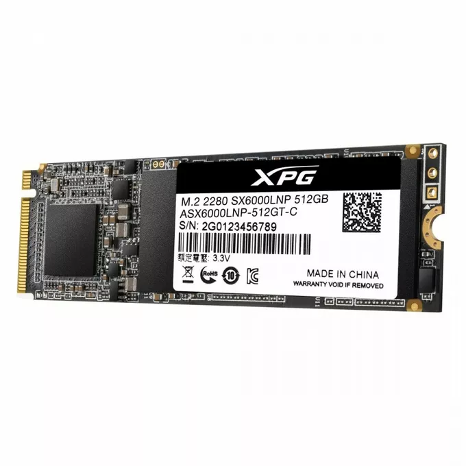 Adata Dysk SSD XPG SX6000 Lite 512G PCIe 3x4 1800/1200 MB/s M.2