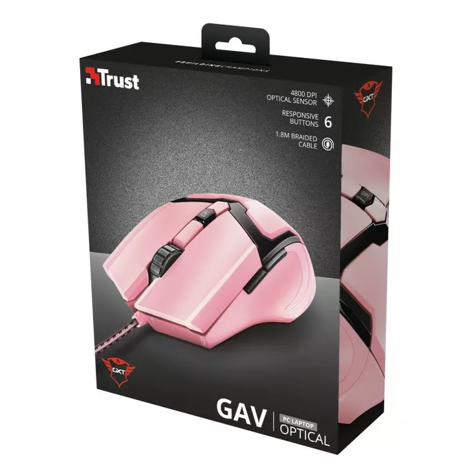Trust Mysz gamingowa GXT 101P GAV różowa