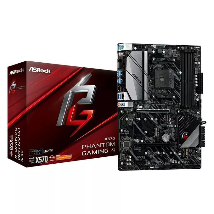 ASRock Płyta główna X570 Phantom Gaming 4 AM4 4DDR4 HDMI/DP M.2 ATX