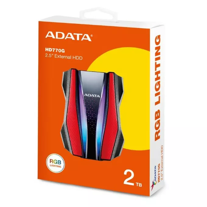 Adata Dysk twardy zewnętrzny HD770G 2TB USB3.2 czerwony